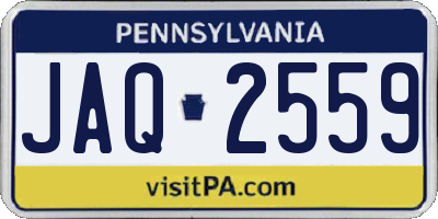 PA license plate JAQ2559