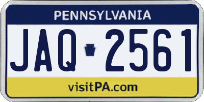 PA license plate JAQ2561