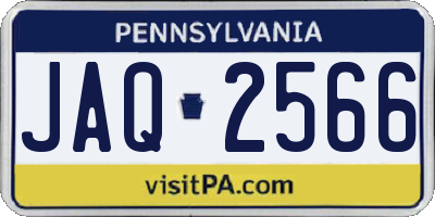 PA license plate JAQ2566