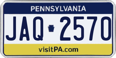 PA license plate JAQ2570