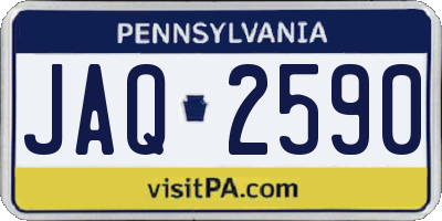 PA license plate JAQ2590