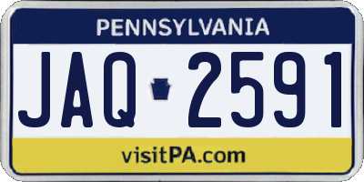 PA license plate JAQ2591