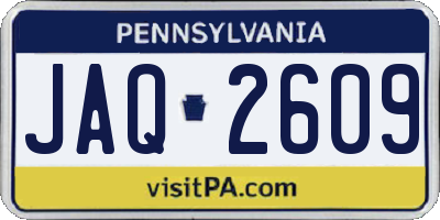 PA license plate JAQ2609