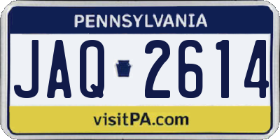 PA license plate JAQ2614