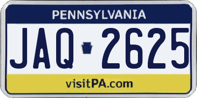 PA license plate JAQ2625