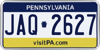 PA license plate JAQ2627