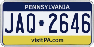 PA license plate JAQ2646