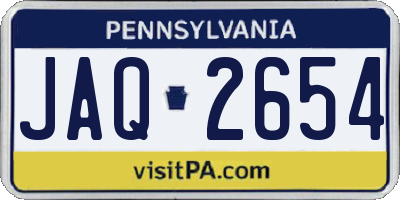 PA license plate JAQ2654