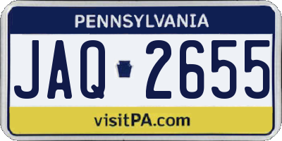 PA license plate JAQ2655
