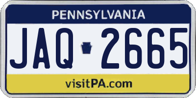 PA license plate JAQ2665