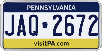 PA license plate JAQ2672
