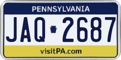 PA license plate JAQ2687