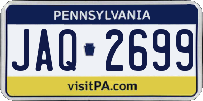 PA license plate JAQ2699