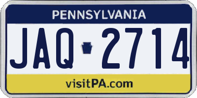 PA license plate JAQ2714