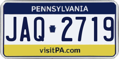 PA license plate JAQ2719
