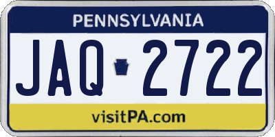 PA license plate JAQ2722