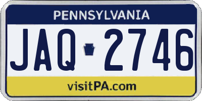 PA license plate JAQ2746