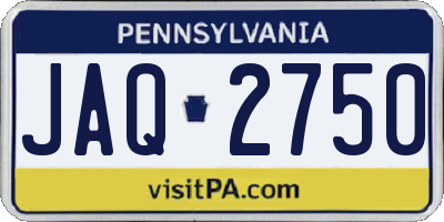 PA license plate JAQ2750