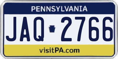 PA license plate JAQ2766
