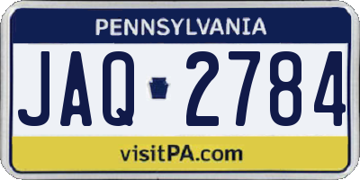 PA license plate JAQ2784