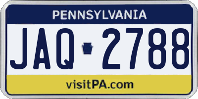 PA license plate JAQ2788
