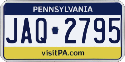 PA license plate JAQ2795