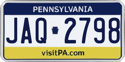 PA license plate JAQ2798