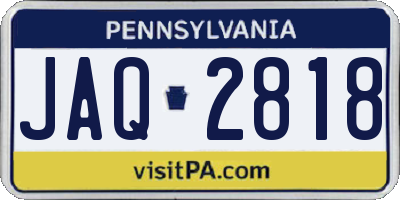 PA license plate JAQ2818