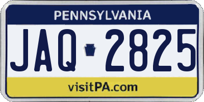 PA license plate JAQ2825