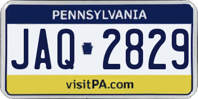 PA license plate JAQ2829