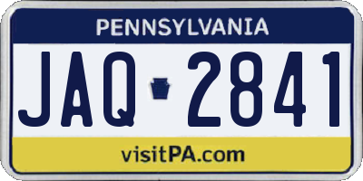 PA license plate JAQ2841