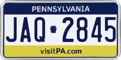 PA license plate JAQ2845