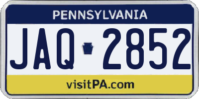 PA license plate JAQ2852