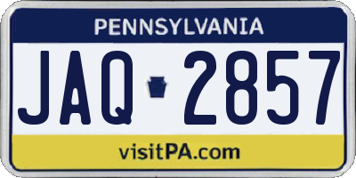 PA license plate JAQ2857
