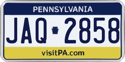PA license plate JAQ2858