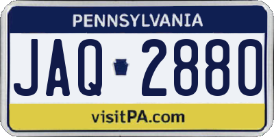 PA license plate JAQ2880