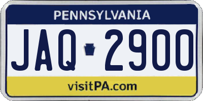 PA license plate JAQ2900