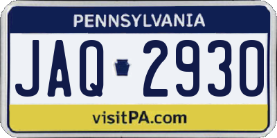 PA license plate JAQ2930