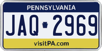 PA license plate JAQ2969