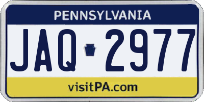 PA license plate JAQ2977