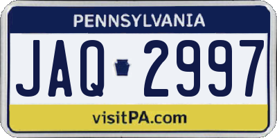 PA license plate JAQ2997