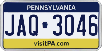PA license plate JAQ3046