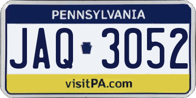 PA license plate JAQ3052