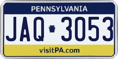 PA license plate JAQ3053
