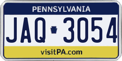 PA license plate JAQ3054