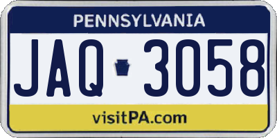 PA license plate JAQ3058