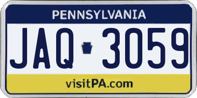 PA license plate JAQ3059