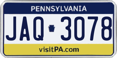 PA license plate JAQ3078