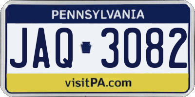 PA license plate JAQ3082