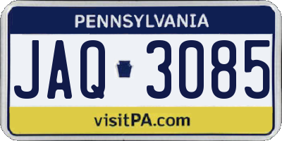 PA license plate JAQ3085